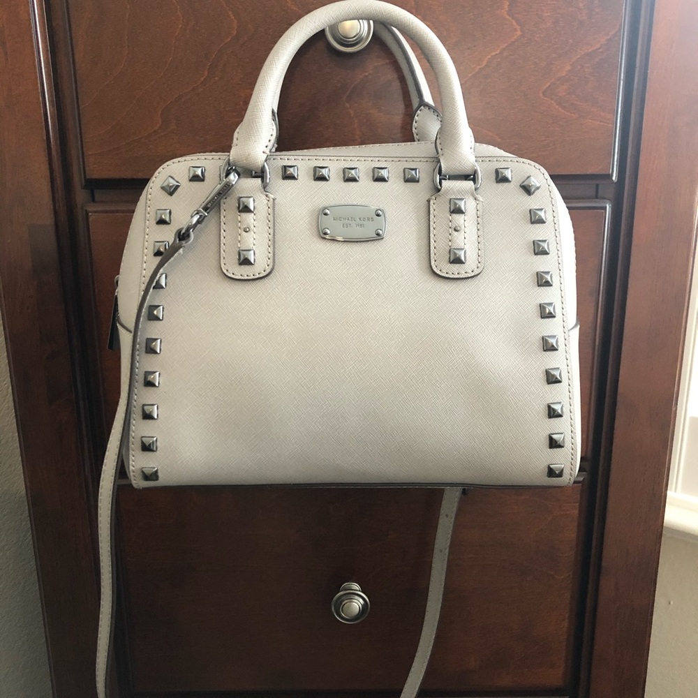 Michael Kors Grey Studded Crossbody